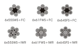 6x55SWS 6x61FWS 6x64SFS Line Contacted Wire Rope 