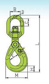G100 EUROPEAN TYPE SWIVEL SELF LOCKING HOOK