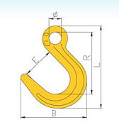 Large Opening Eye Hook with Flat