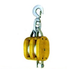 Regular Wood Block Double with Swivel Hook