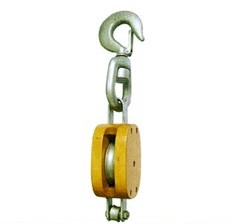 Regular Wood Block Single with Swivel Hook