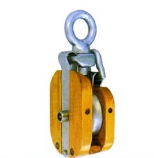 Wooden Shell Snatch Block with Eye