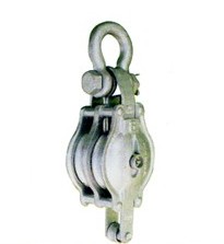 Double Steel Block with Shackle, Hemp Rope